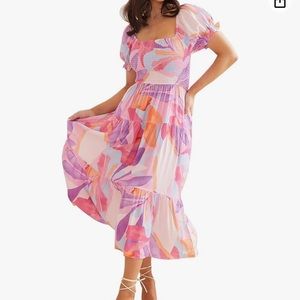 Boho floral midi dress